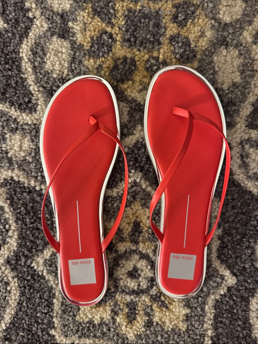 Dolce Vita Red Slim-Strap Toe-Post Sandals